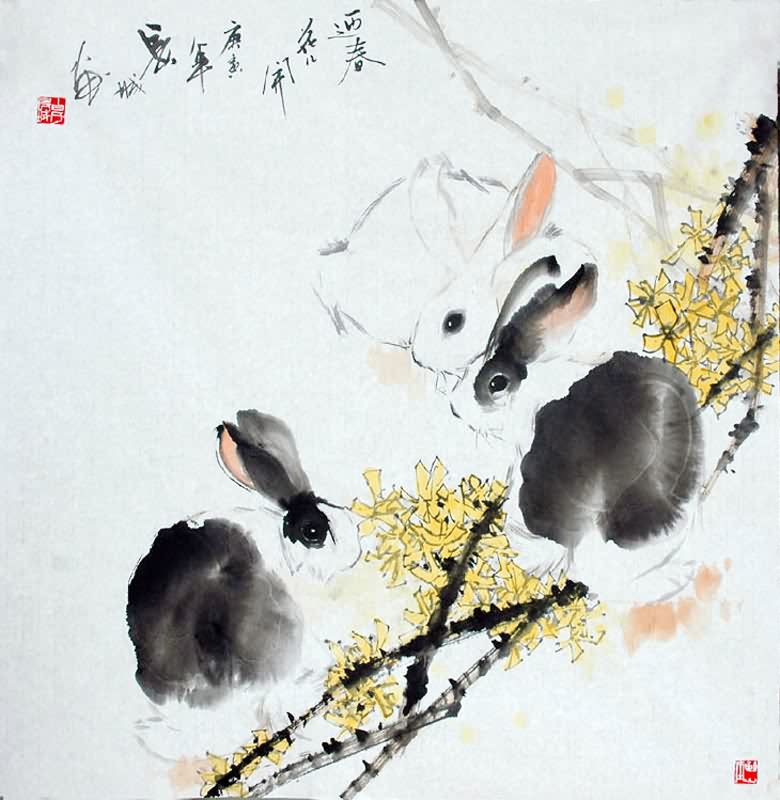 780x800 Chinese Rabbit Painting 4619001, 69cm X X - Famous Bunny Painting