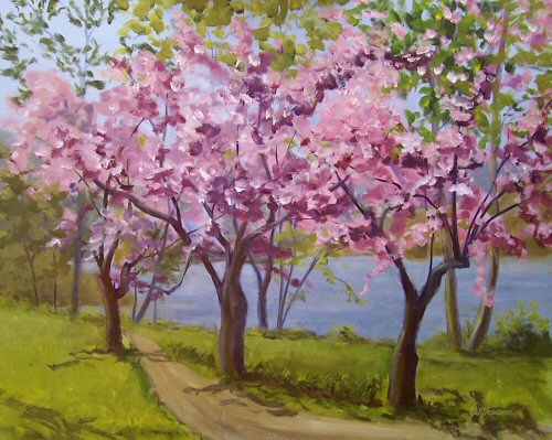 500x399 Hudson Valley Painter Blog Archive Cherry Blossoms Along - Famous Cherry Blossom Painting