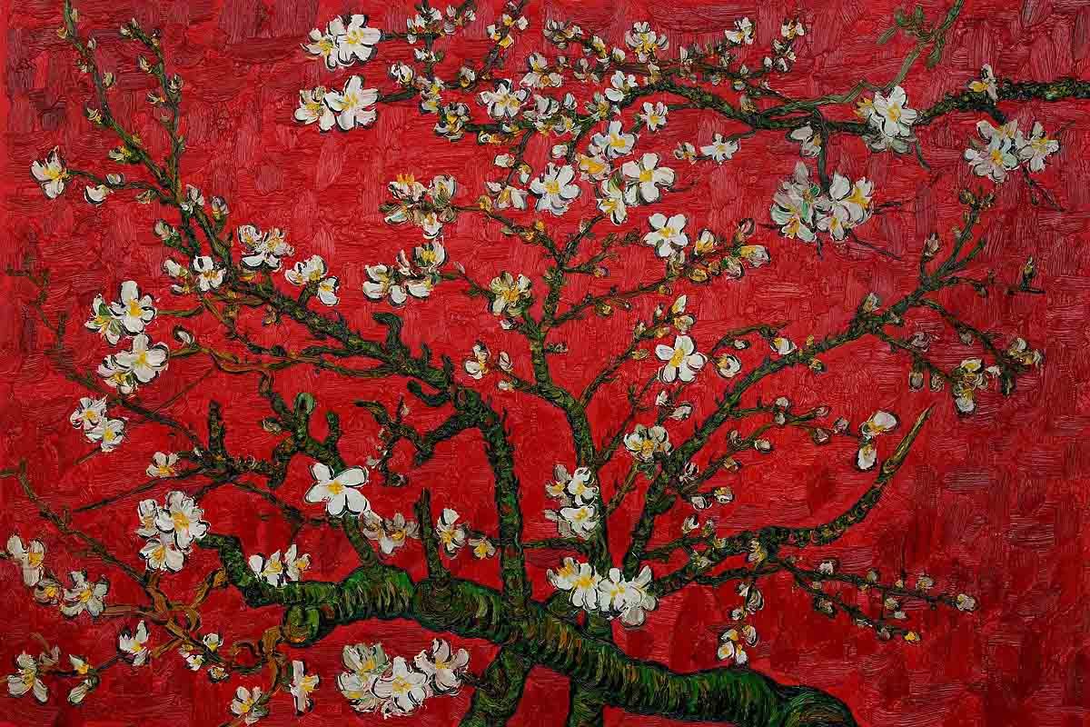 1200x800 Branches Of An Almond Tree In Blossom By Van Gogh Famous Handmade - Famous Cherry Blossom Painting