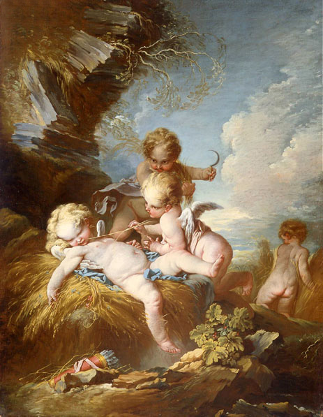463x597 Francois Boucher A Very Famous Artist And We Sale His Oil - Famous Cherub Painting