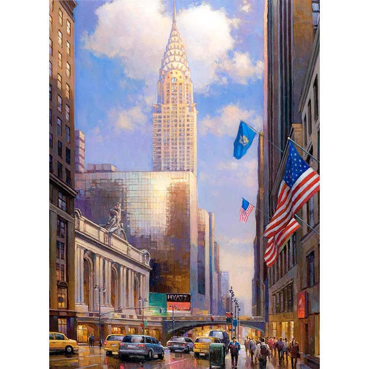 750x750 Chrysler Building New York Art - Famous Chrysler Building Painting