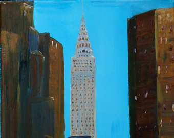 340x270 Yellow And Green Snake Painting 3d Painting Original - Famous Chrysler Building Painting