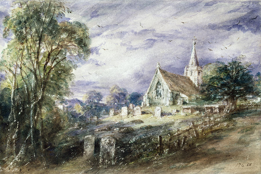900x600 Stoke Poges Church Painting By John Constable - Famous Church Painting