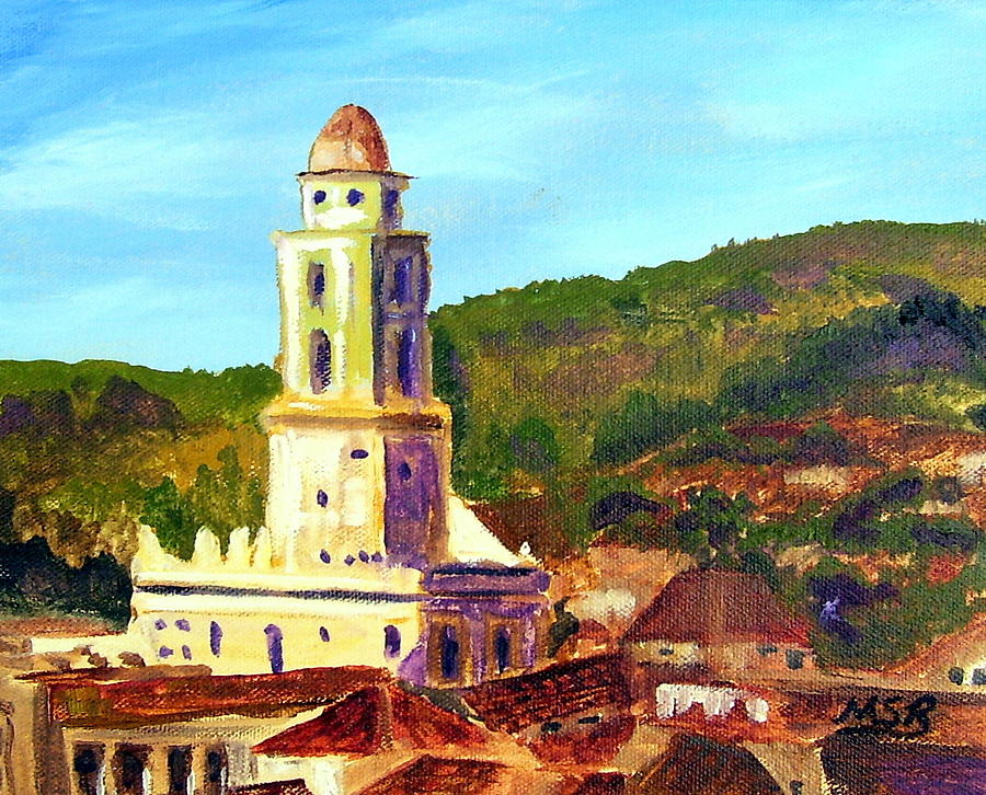 900x726 Trinidad Church Cuba Painting By Maria Soto Robbins - Famous Church Painting
