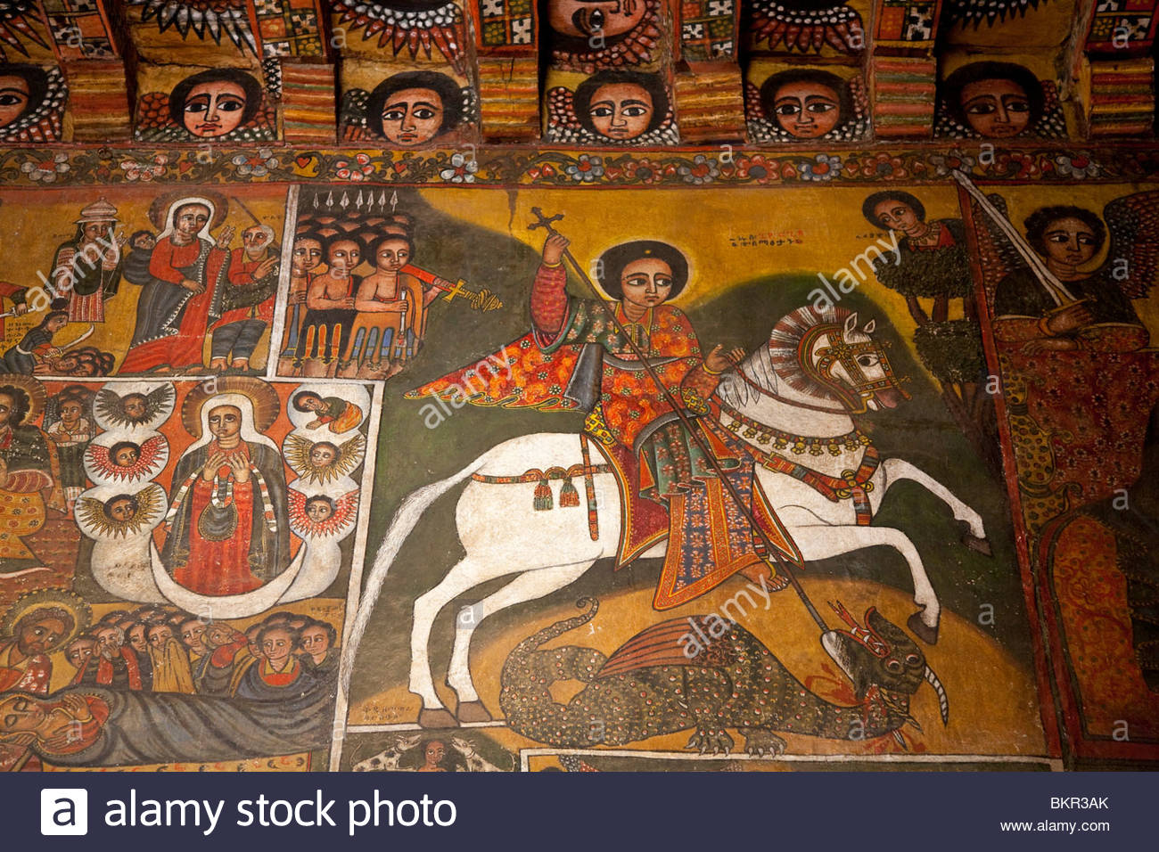 1300x956 Ethiopia, Gondar, Debre Birhan Selassie Church. Ancient Paintings - Famous Church Painting