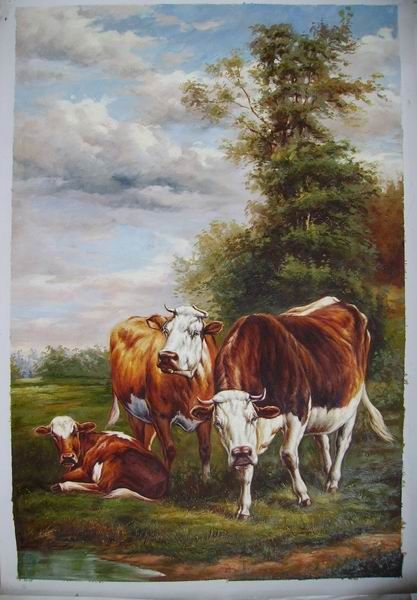 417x600 Famous Paintings Of Cows The Cows Painting,by Canvaz Team - Famous Cow Painting