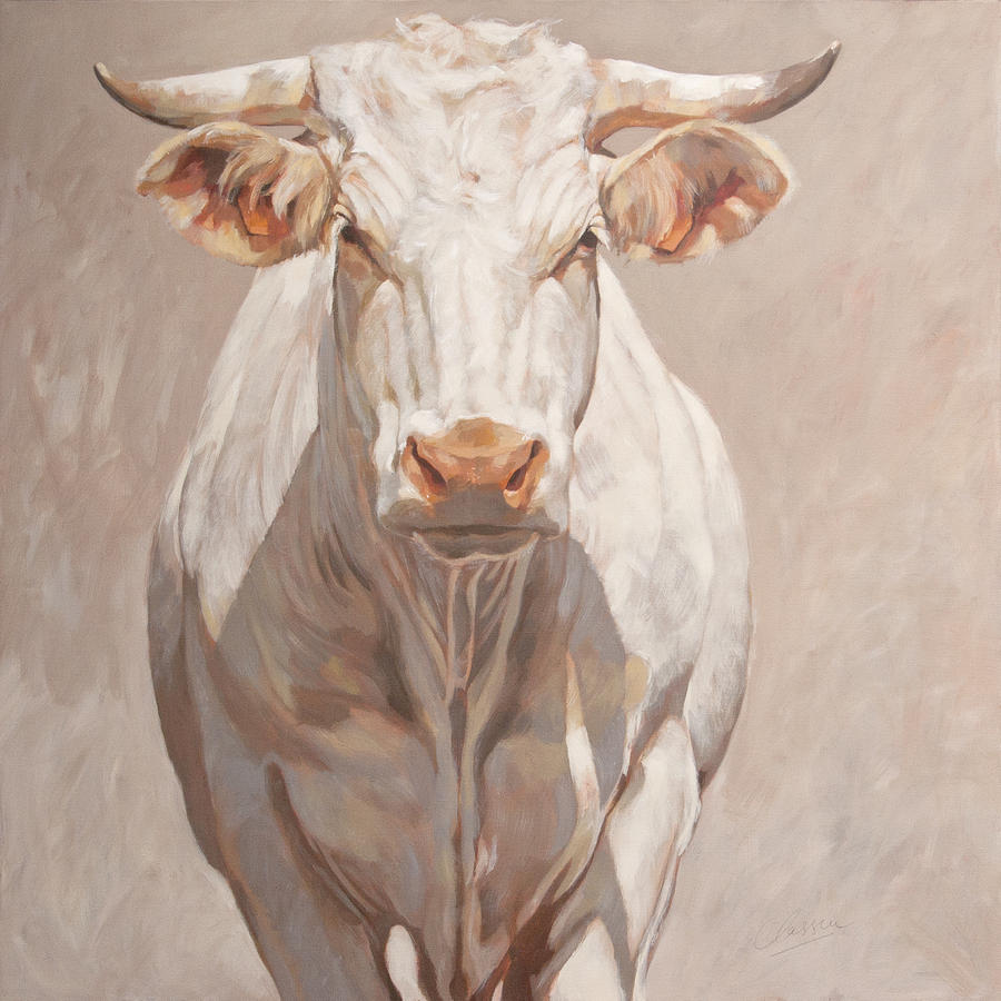 900x900 French Cow Painting By Anke Classen - Famous Cow Painting