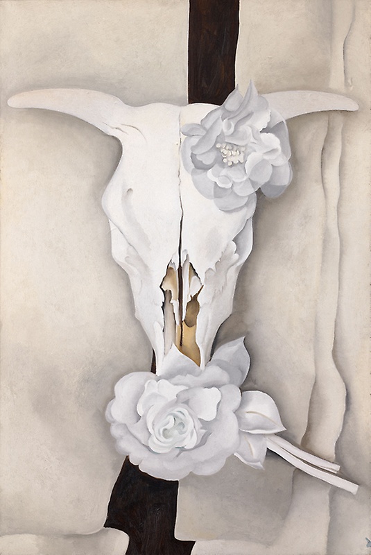 535x800 Cow's Skull With Calico Roses The Art Institute Of Chicago - Famous Cow Skull Painting