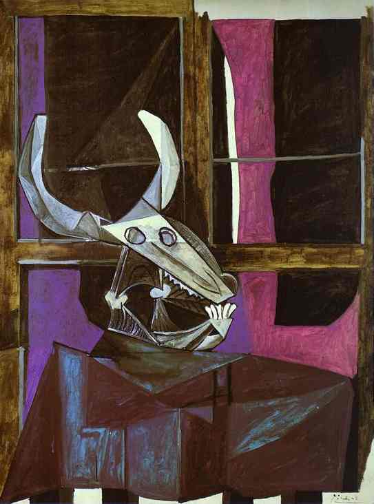 543x732 Pablo Picasso Still Life With Steers Skull, 1942 - Famous Cow Skull Painting