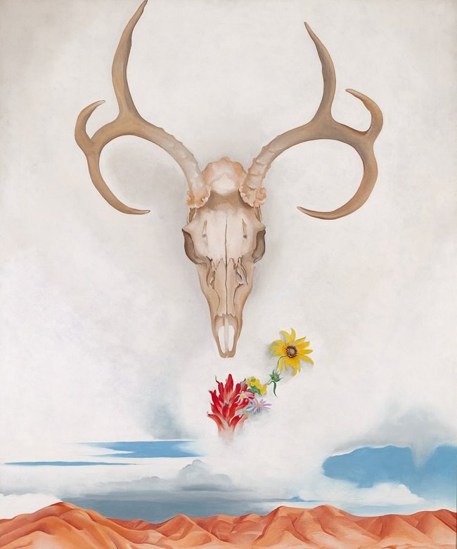 650x782 Summer Days, 1936 By Georgia O'Keeffe - Famous Cow Skull Painting