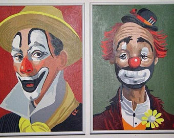 340x270 Sad Clown Painting Etsy - Famous Crying Clown Painting