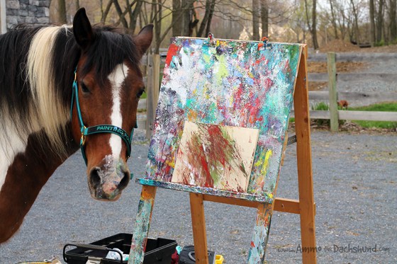 560x373 Painting With Famous Ponies Ammo The Dachshund - Famous Dachshund Painting