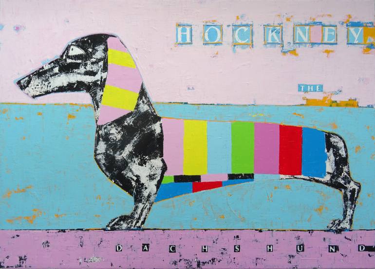 770x553 Saatchi Art David Hockney The Dachshund Dog Painting By Andy Shaw - Famous Dachshund Painting
