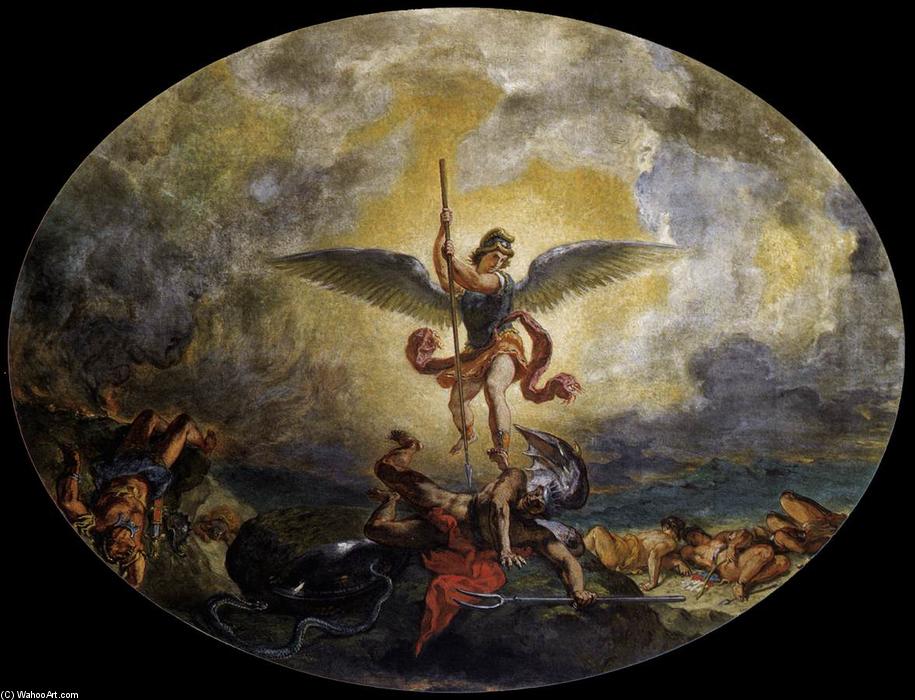 915x700 St Michael Defeats The Devil By Delacroix - Famous Devil Painting