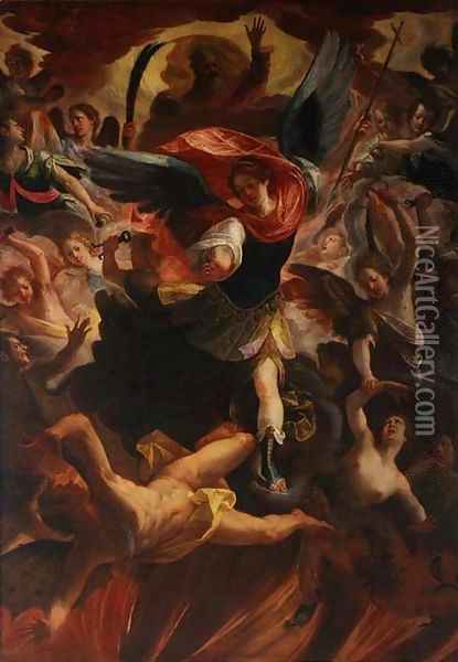 415x600 The Archangel Michael Vanquishing The Devil Oil Painting - Famous Devil Painting