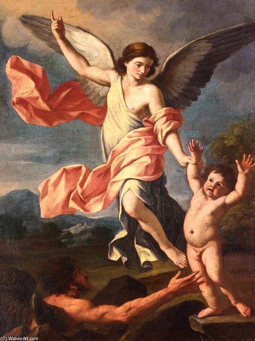 524x700 An Angel And A Devil Fighting For The Soul Of A Child By Giacinto - Famous Devil Painting