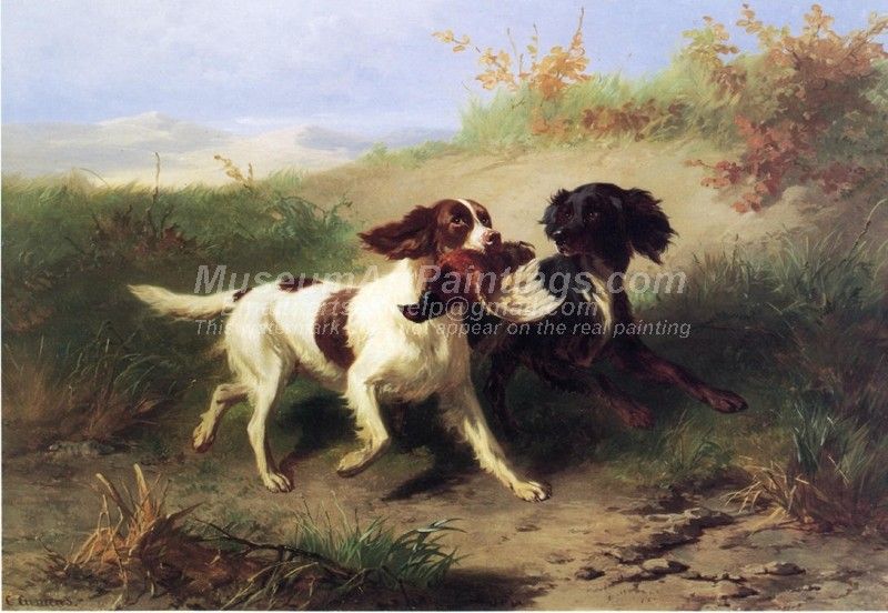 800x552 Dog Paintings Two Spaniels In A Landscape Beautiful Art - Famous Dog Painting