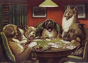 310x222 Dogs Playing Poker - Famous Dog Painting