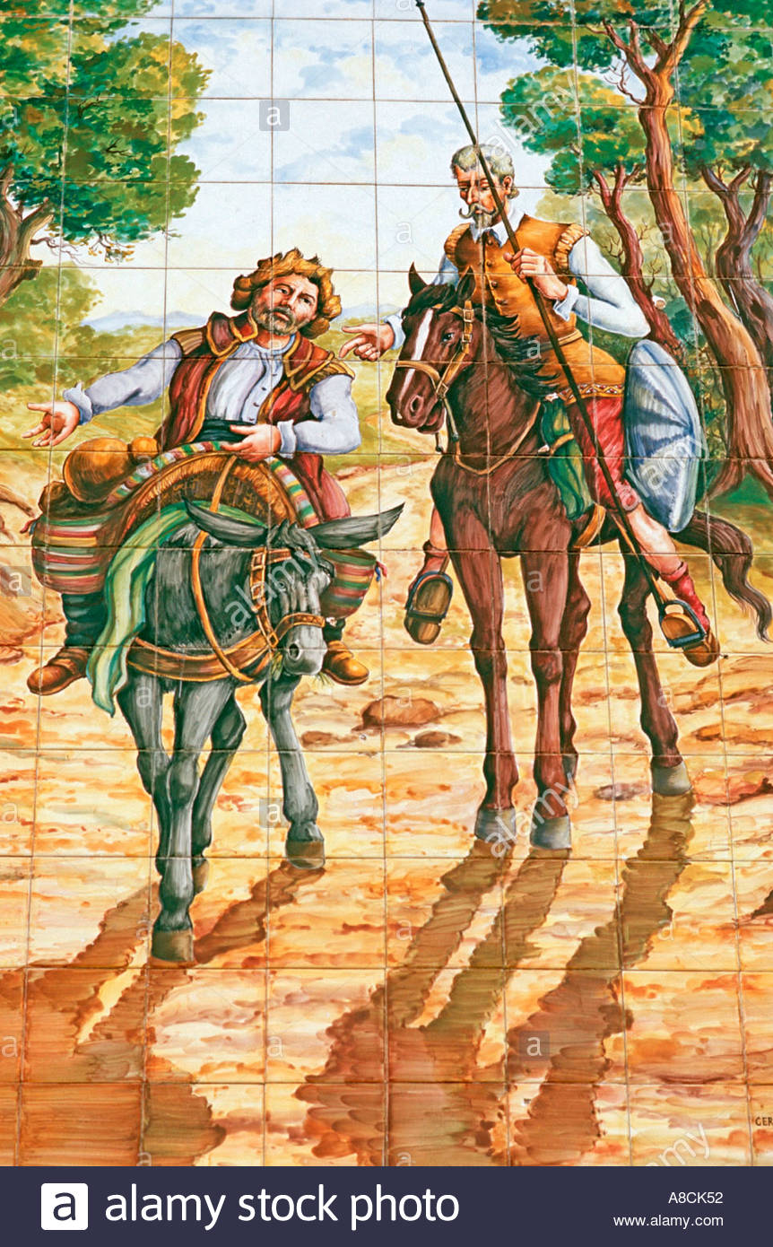862x1390 Tile Painting With Don Quixote And Sancho Panza House Wall In El - Famous Don Quixote Painting