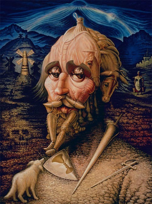 500x670 Another Octavio Ocampo's Don Quixote Illusion - Famous Don Quixote Painting