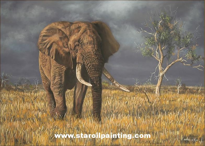 784x558 Elephant Painting Oil Reproduction 84544 - Famous Elephant Painting