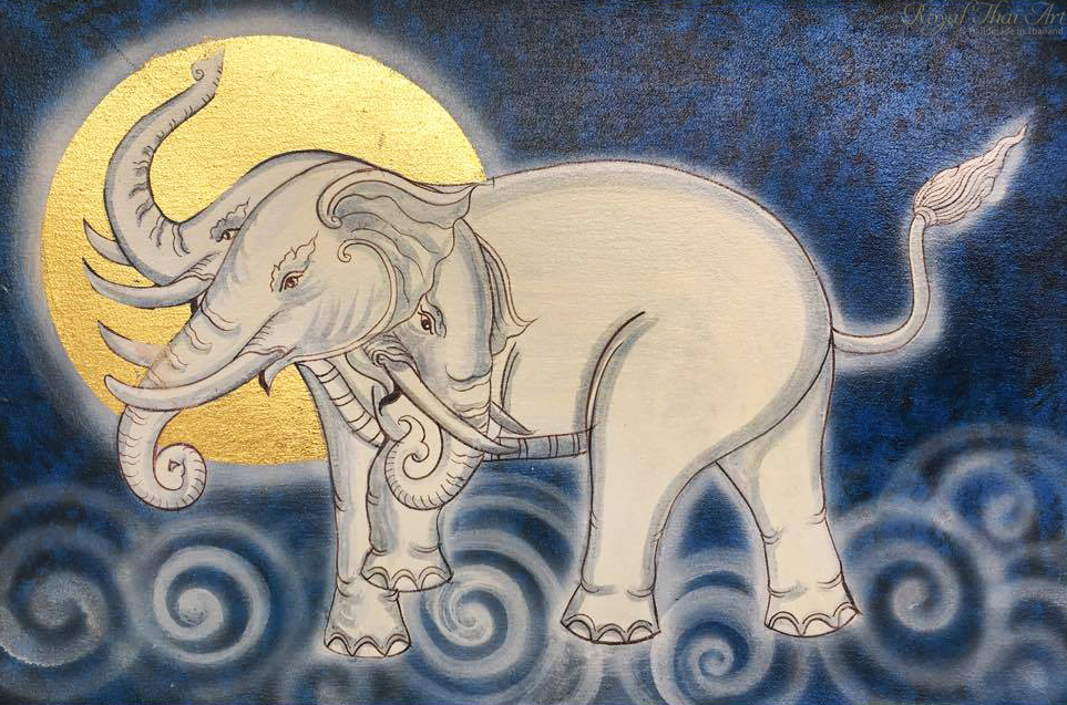 963x637 Elephant Art Mythical Erawan God Famous Asian Painting L Royal - Famous Elephant Painting