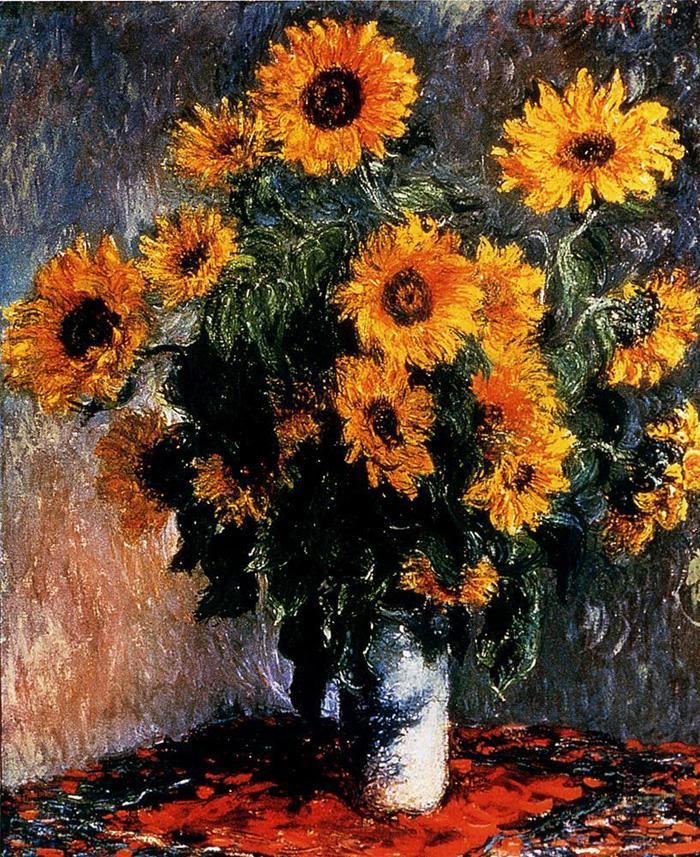 700x857 Claude Monet Sunflowers Painting Framed Paintings For Sale - Famous Floral Painting