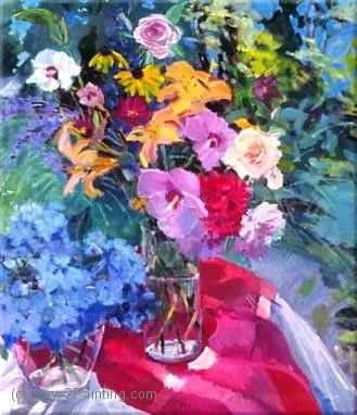 329x382 Flower Painting Impressionistic - Famous Flower Painting