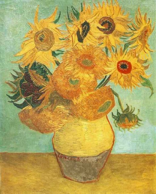 520x647 Vincent Van Gogh Sunflowers (1889) - Famous Flower Painting