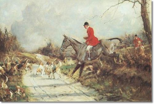 500x339 George Wright Equestrian Equine Fine Art Horse Painting - Famous Fox Hunt Painting