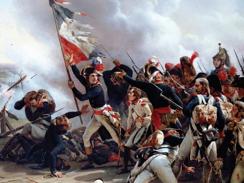 800x600 Napoleon Bonaparte Leading His Troops Over The Bridge Of Arcole - Famous French Revolution Painting