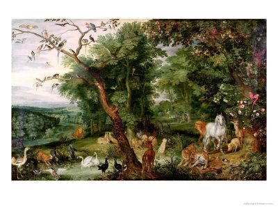 400x300 The Garden Of Eden, In The Background The Temptation Biblical - Famous Garden Of Eden Painting