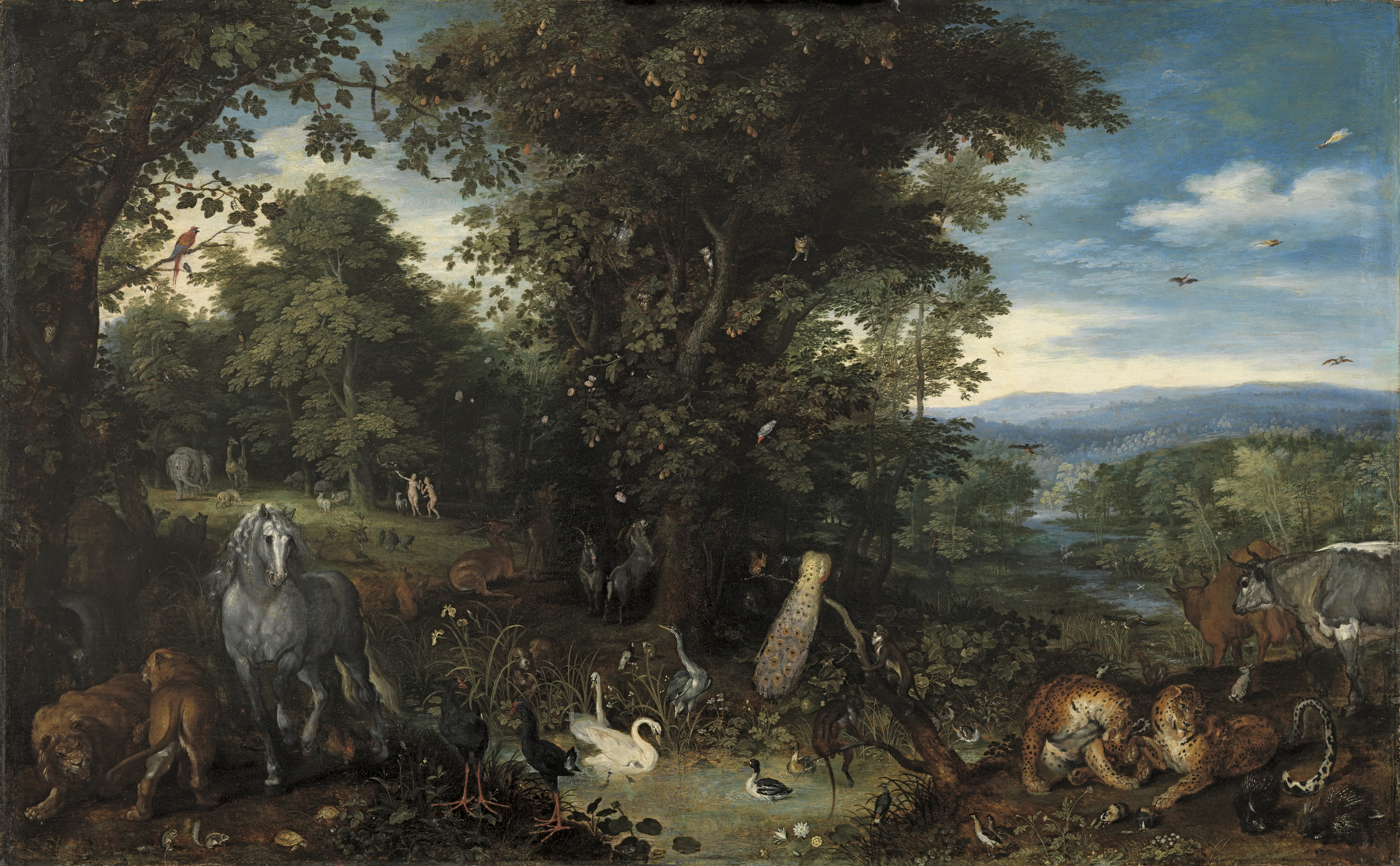 3000x1857 The Garden Of Eden - Famous Garden Of Eden Painting