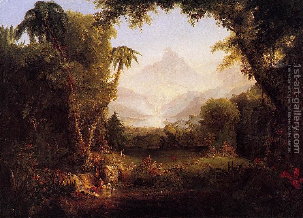1000x721 The Garden Of Eden Thomas Cole Reproduction 1st Art Gallery - Famous Garden Of Eden Painting