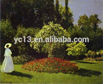 350x286 Famous Artists Oil Painting Claude Monet Reproduction Woman - Famous Garden Painting