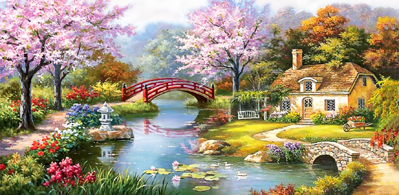 Famous Garden Painting at PaintingValley.com | Explore collection of ...