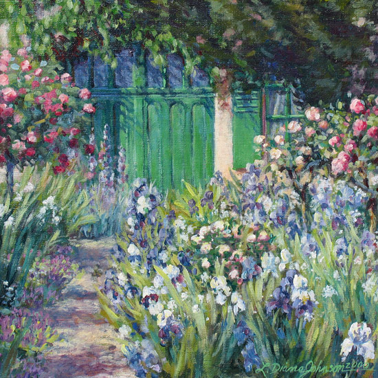 550x550 Painting Charmed Entry By Artist L. Diane Johnson - Famous Garden Painting