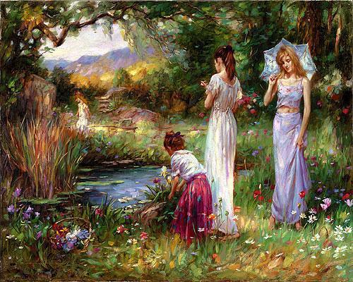 500x400 Cao Yong Garden Beauties Painting Framed Paintings For Sale - Famous Garden Painting