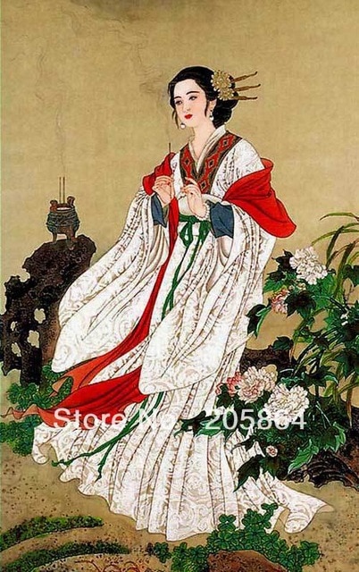 402x640 Free Shipping Famous Classical Art Fabric Picture,4 Beauties - Famous Geisha Painting