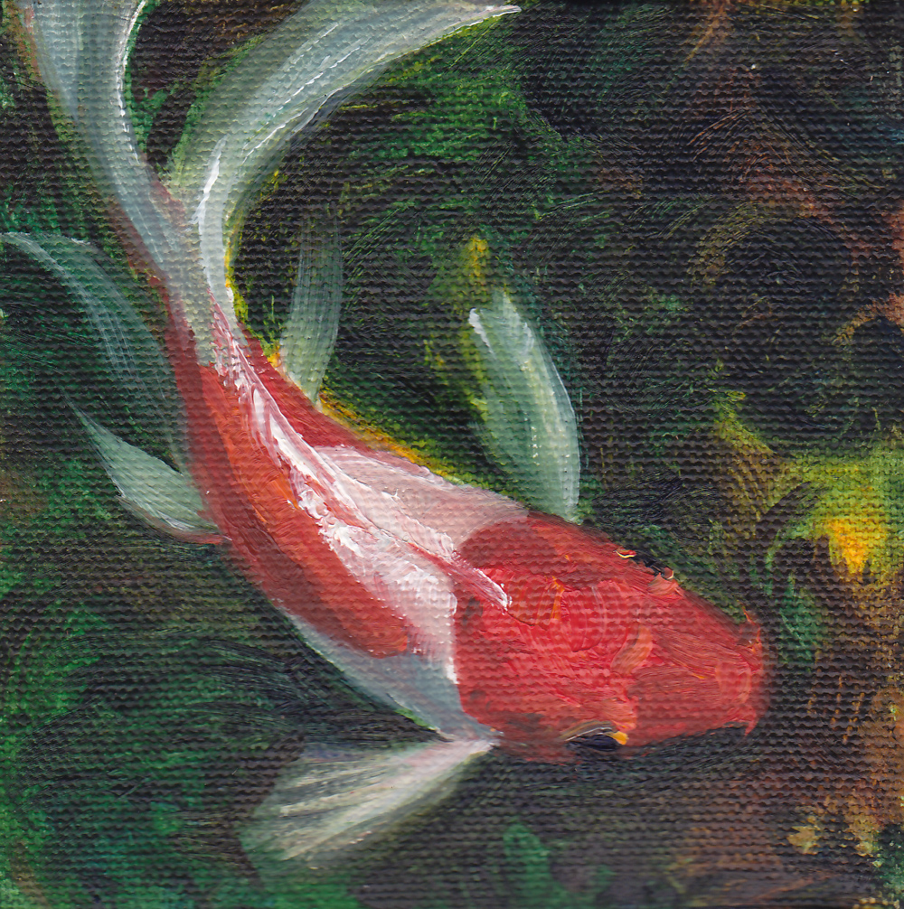 1000x1006 Tracie Thompson, Artist Tiny Goldfish Paintings! - Famous Goldfish Painting