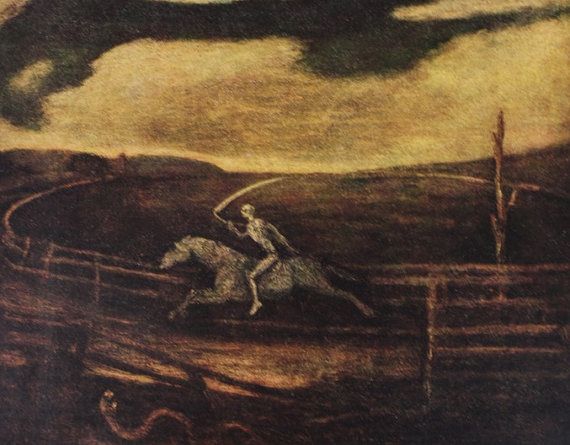 570x445 Ryder Vintage 1939 Art Print Famous Painting The Race Track By - Famous Grim Reaper Painting