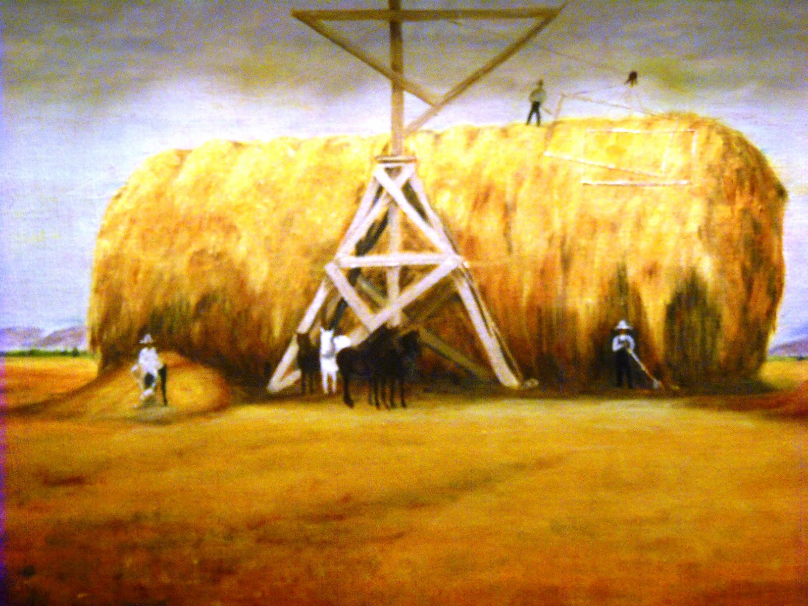 1600x1200 Hay In The Landscape - Famous Hay Bale Painting