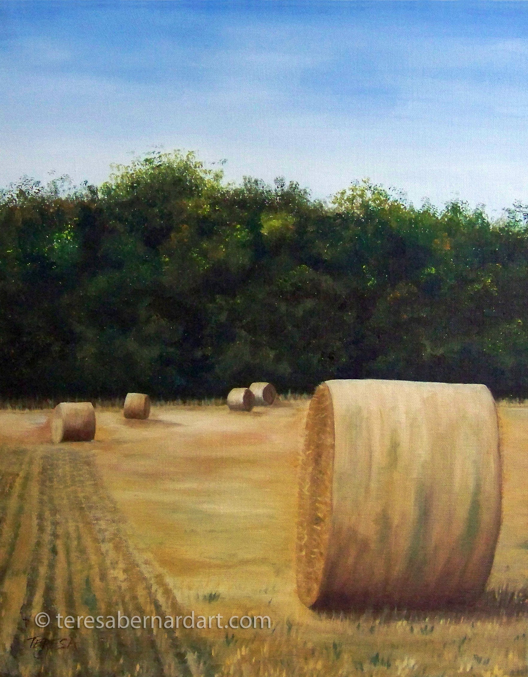 1763x2260 Texas Landscape Teresa Bernard Oil Paintings - Famous Hay Bale Painting