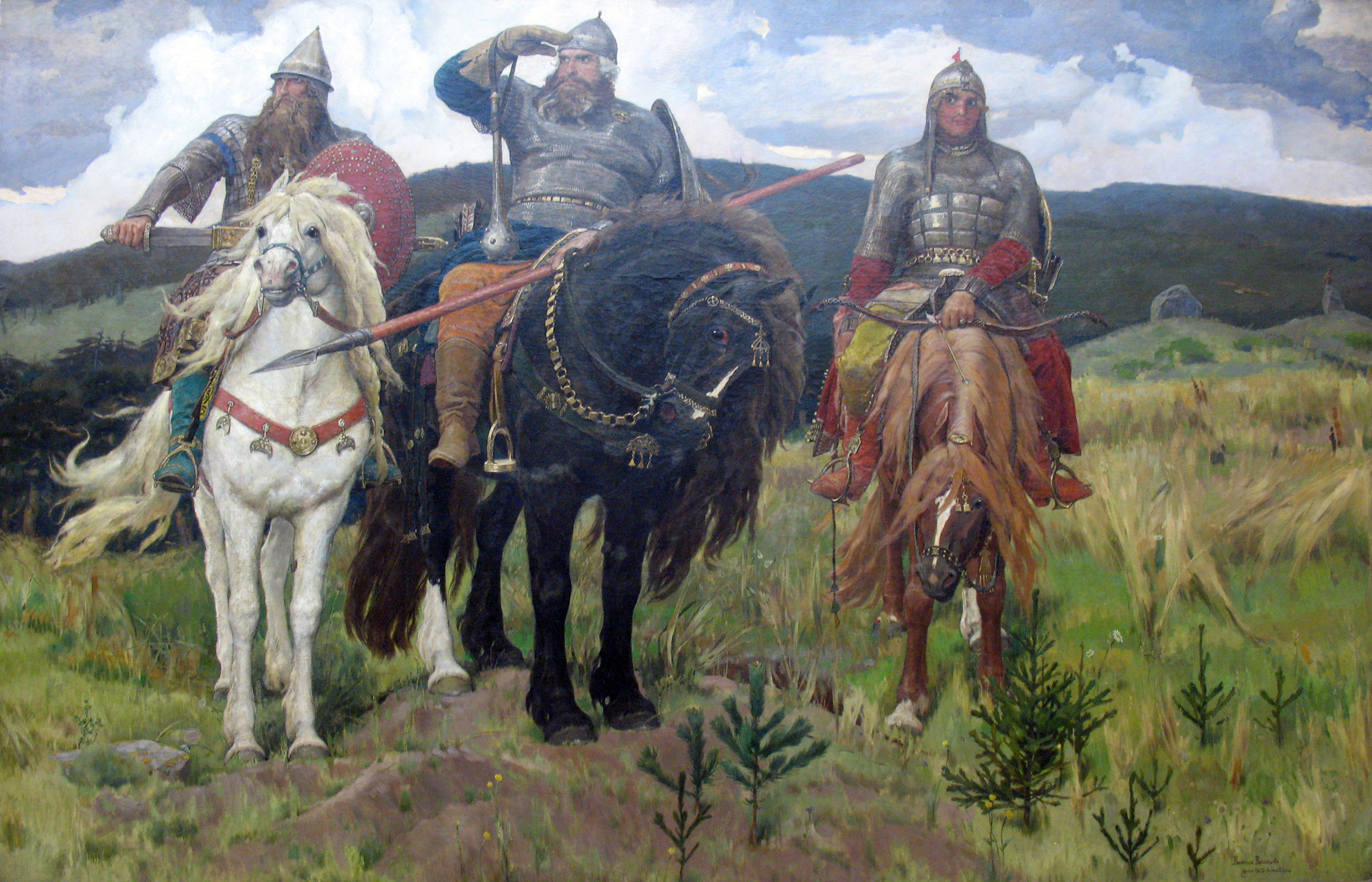 3316x2132 File1898 Vasnetsov Bogatyrs Anagoria.jpg - Famous Knight Painting