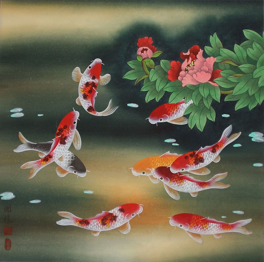 Famous Koi Fish Painting at PaintingValley.com | Explore collection of ...