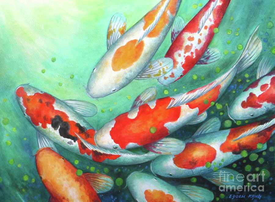 Famous Koi Fish Painting at PaintingValley.com | Explore collection of ...