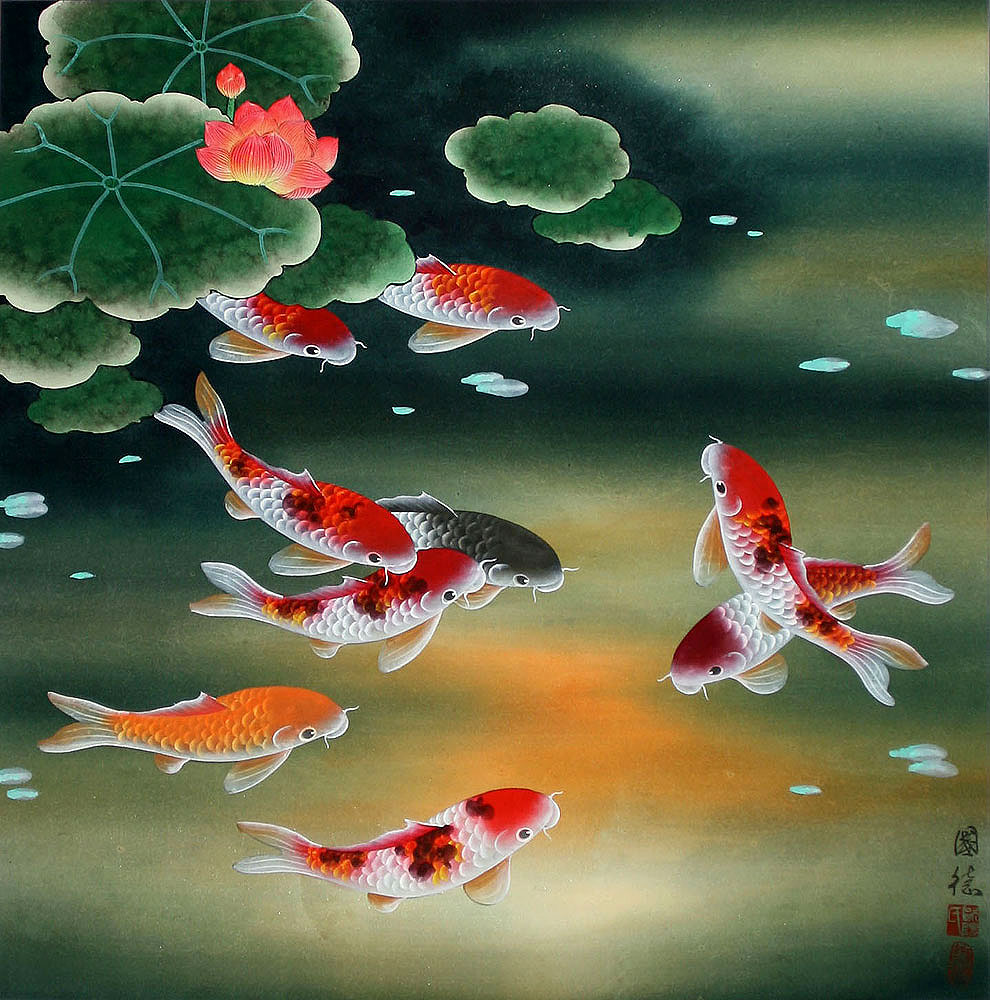 Famous Koi Fish Painting at PaintingValley.com | Explore collection of ...