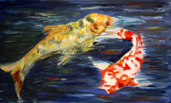 570x344 Watermarks Koi Painting In Oil. - Famous Koi Fish Painting