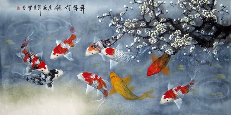800x398 Chinese Koi Fish Painting 0 2381001, 66cm X X - Famous Koi Fish Painting