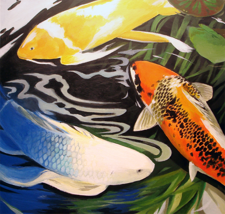 760x724 Koi Painting By Buraisuko - Famous Koi Painting
